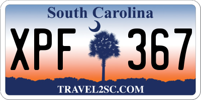 SC license plate XPF367