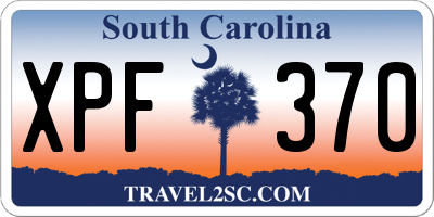 SC license plate XPF370