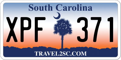 SC license plate XPF371