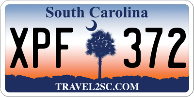 SC license plate XPF372