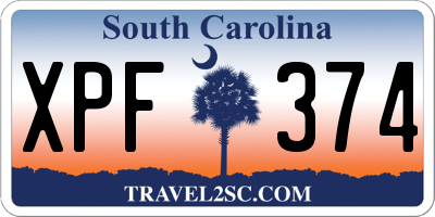 SC license plate XPF374