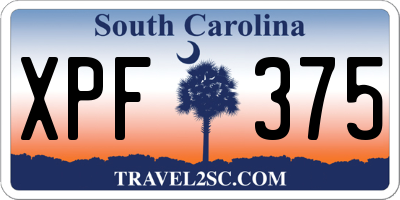 SC license plate XPF375