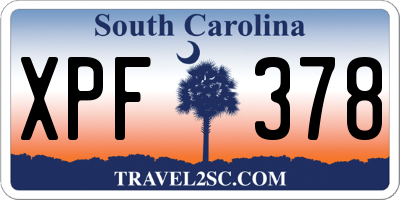 SC license plate XPF378
