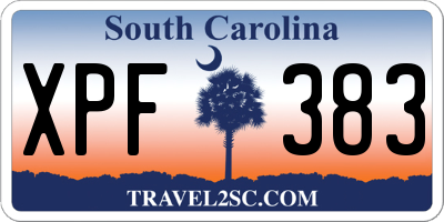 SC license plate XPF383