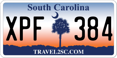 SC license plate XPF384