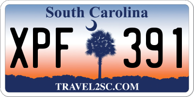 SC license plate XPF391
