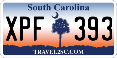 SC license plate XPF393