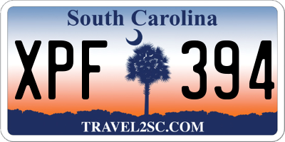 SC license plate XPF394
