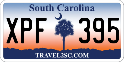 SC license plate XPF395