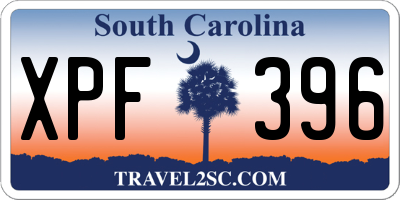 SC license plate XPF396