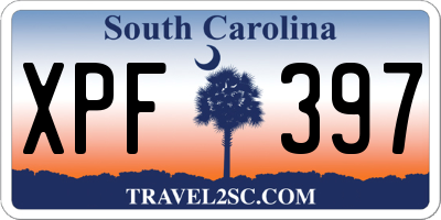 SC license plate XPF397