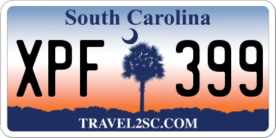 SC license plate XPF399