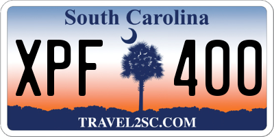 SC license plate XPF400