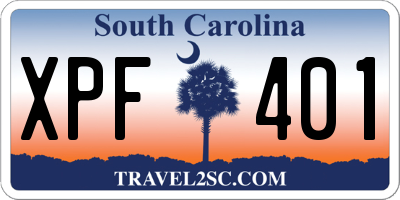 SC license plate XPF401
