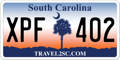 SC license plate XPF402