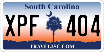 SC license plate XPF404