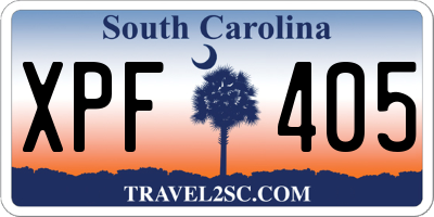 SC license plate XPF405