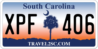 SC license plate XPF406