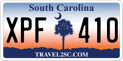 SC license plate XPF410