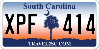 SC license plate XPF414