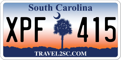 SC license plate XPF415