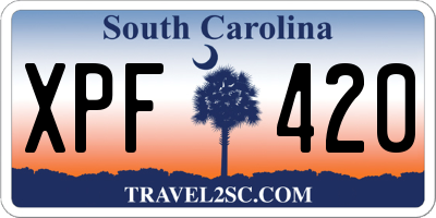 SC license plate XPF420