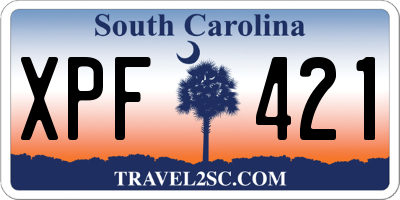 SC license plate XPF421