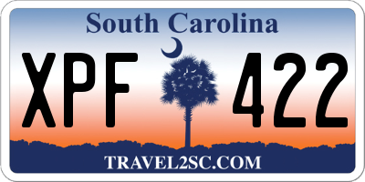 SC license plate XPF422