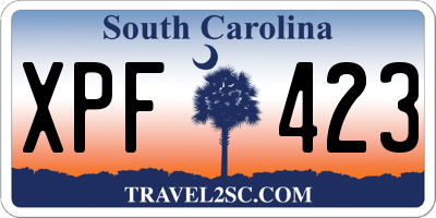 SC license plate XPF423
