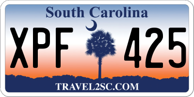 SC license plate XPF425