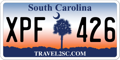 SC license plate XPF426