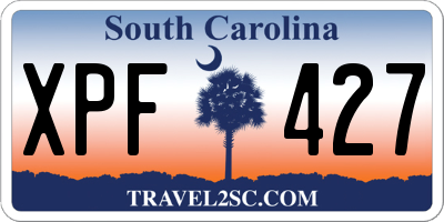 SC license plate XPF427