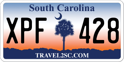 SC license plate XPF428
