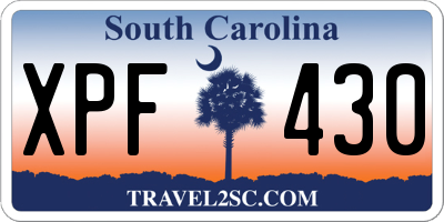 SC license plate XPF430