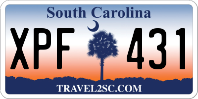 SC license plate XPF431