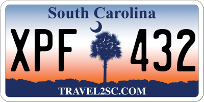 SC license plate XPF432