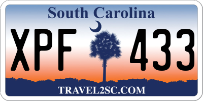 SC license plate XPF433