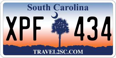 SC license plate XPF434