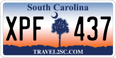 SC license plate XPF437