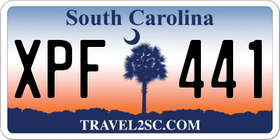 SC license plate XPF441
