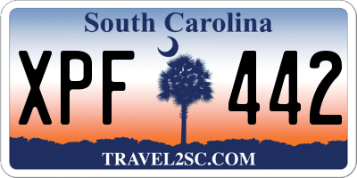 SC license plate XPF442