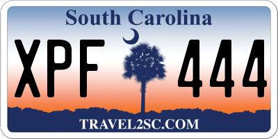 SC license plate XPF444