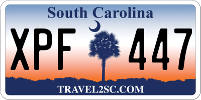 SC license plate XPF447