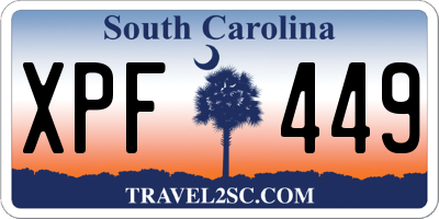 SC license plate XPF449