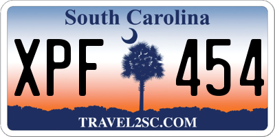 SC license plate XPF454