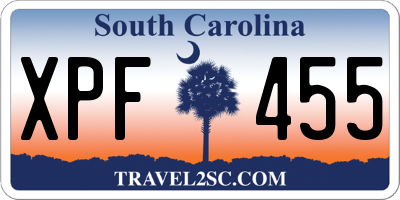 SC license plate XPF455
