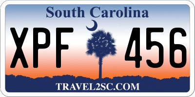 SC license plate XPF456