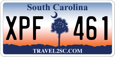 SC license plate XPF461