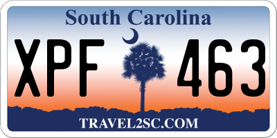 SC license plate XPF463