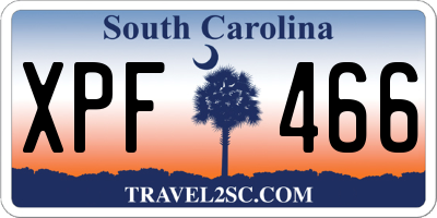 SC license plate XPF466